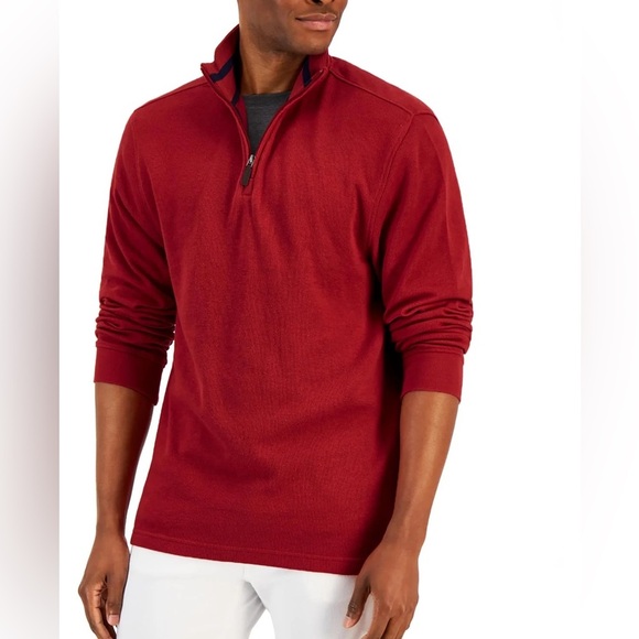 Mens Club Room Tech Quarter Zip Mock Neck Pullover Sweater Size XXL NWT -B1 - Picture 1 of 7